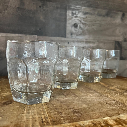 Libbey Glass Company Double Old Fashioned Chivalry Clear Glasses - Set of 7