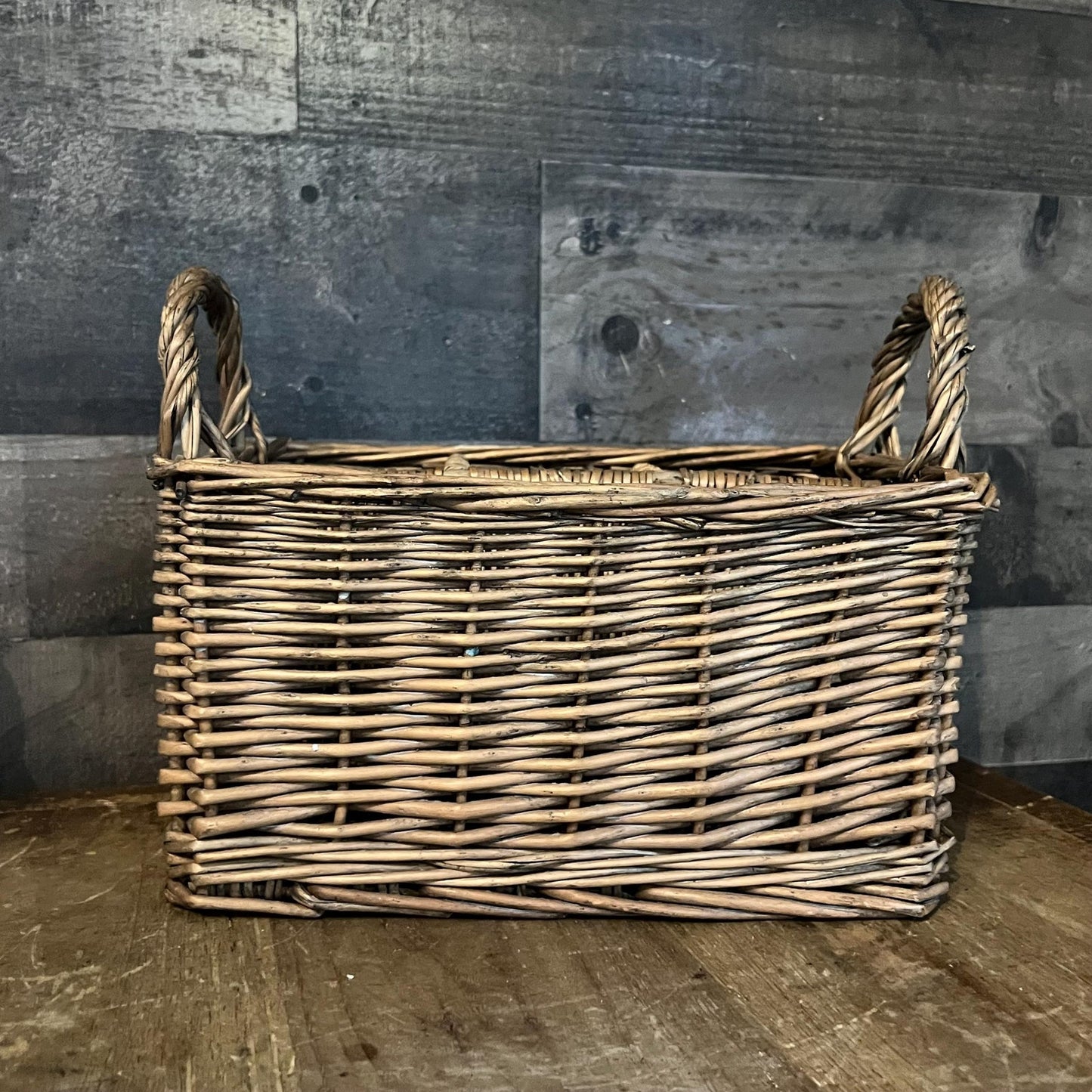 Woven Wicker Double Handle 4 Compartment Basket - Utensil Caddy - Picnic Caddy
