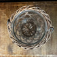 Wicker Rattan Handled Basket Clear Glass Vase