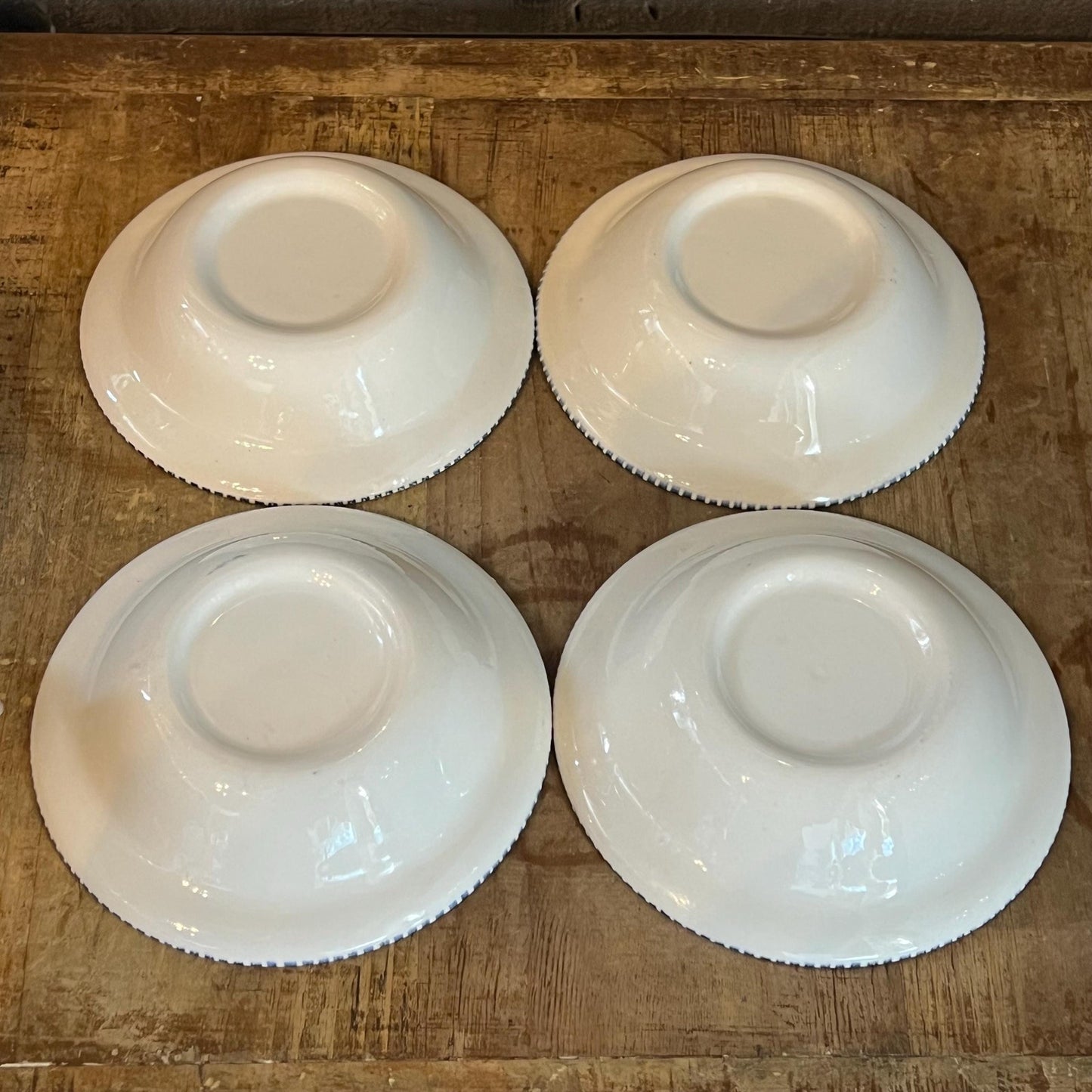 Vintage Royal USA Currier and Ives Blue Bowls - Fruit Bowls - Dessert Bowls - Cereal Bowls - Set of 4