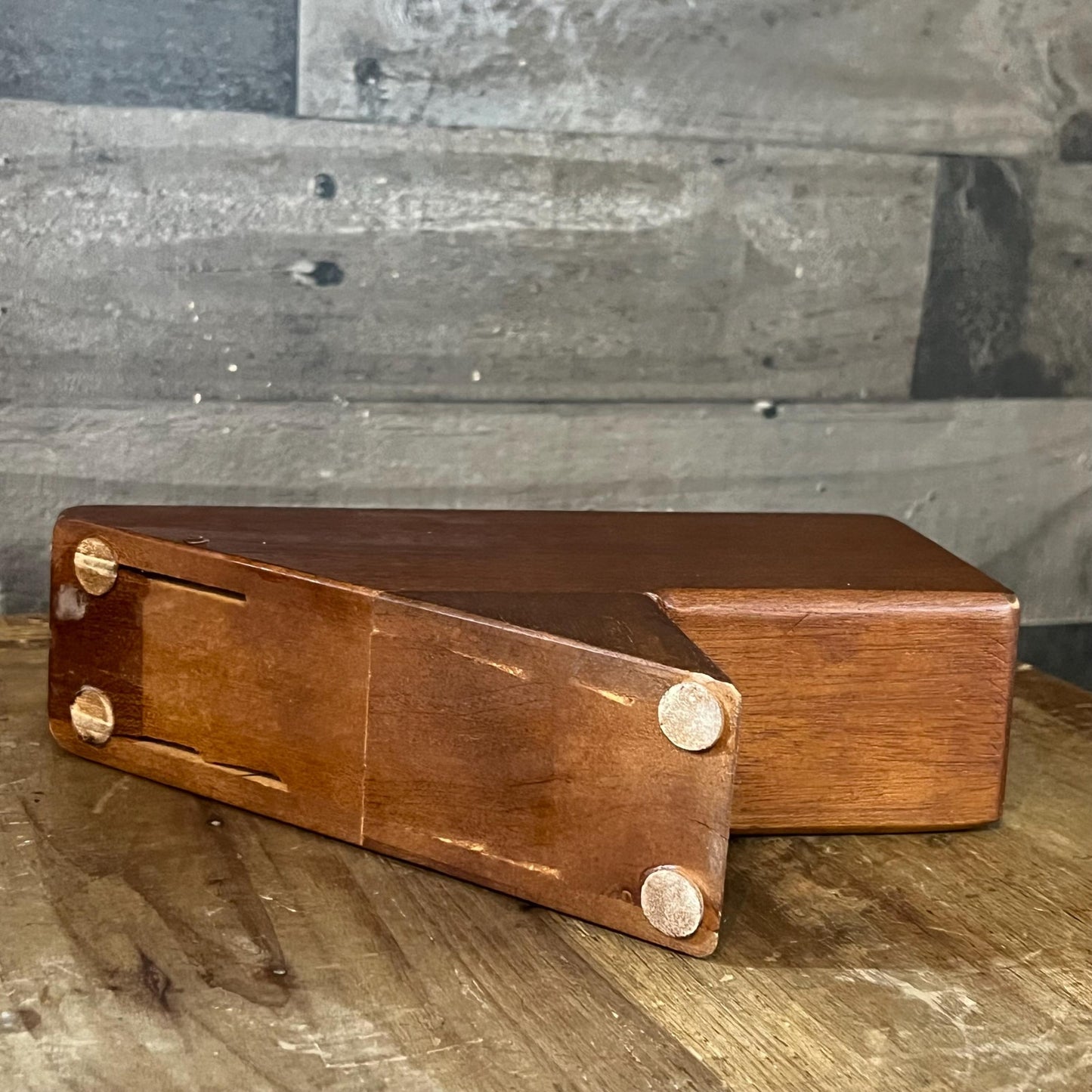 Vintage 4 Slot Wooden Knife Block without Knives