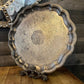 Vintage Sheridan Silverplated Footed Scallop Rim Tray