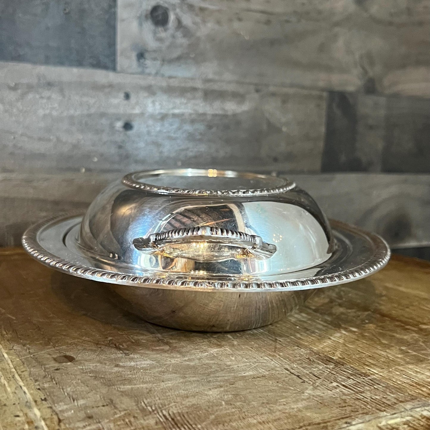 Vintage Crescent Silverplated Oval Lidded Casserole Dish Server
