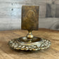 Antique Brass Match Box Holder Stand - Card Holder Stand - Mail Holder Stand