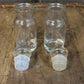 Pair of Vintage Small Clear Glass Lidded Apothecary Bottles - Spice Bottles - Pill Bottles