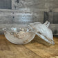 Studio Nova Crystal Winter Rose Frosted Glass Flower Lidded Dish - Candy Dish