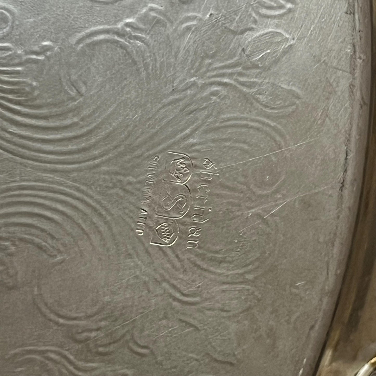 Vintage Sheridan Silverplated Round Handled Tray