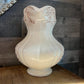 Vintage Large Ceramic Creamy White Pitcher with Ornate Design