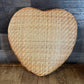 Vintage Heart Shaped Woven Wicker Strainer Basket