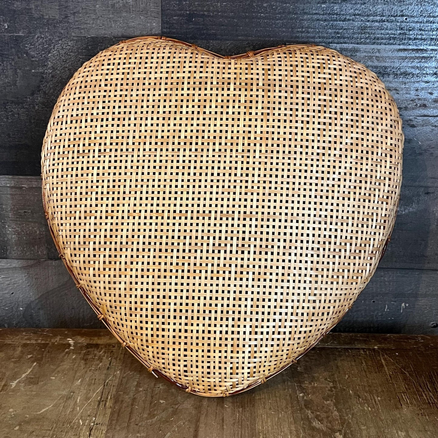 Vintage Heart Shaped Woven Wicker Strainer Basket