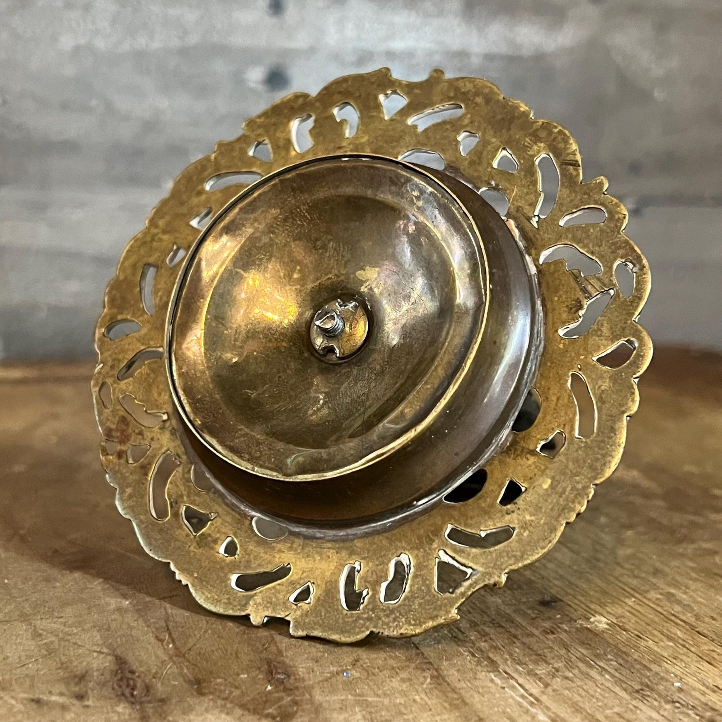 Antique Brass Match Box Holder Stand - Card Holder Stand - Mail Holder Stand