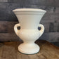 Vintage Creamy White Handled Trophy Urn Pottery Vase