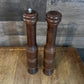 Vintage Tall Wooden Salt and Pepper Shaker / Grinder
