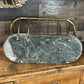 Vintage Green Marble and Brass Spindle Magazine Rack - Book Holder