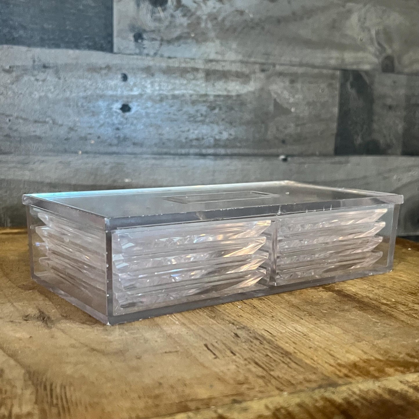Vintage Colony Clear Starburst Duracite Coasters and Case - Set of 8 Coasters