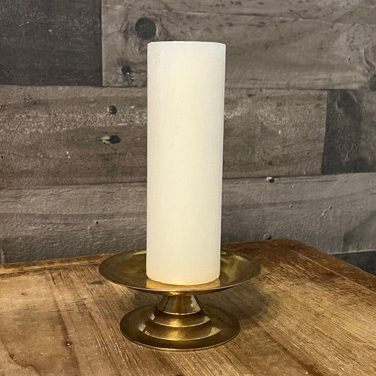 Vintage Brass Pillar Candle Holder