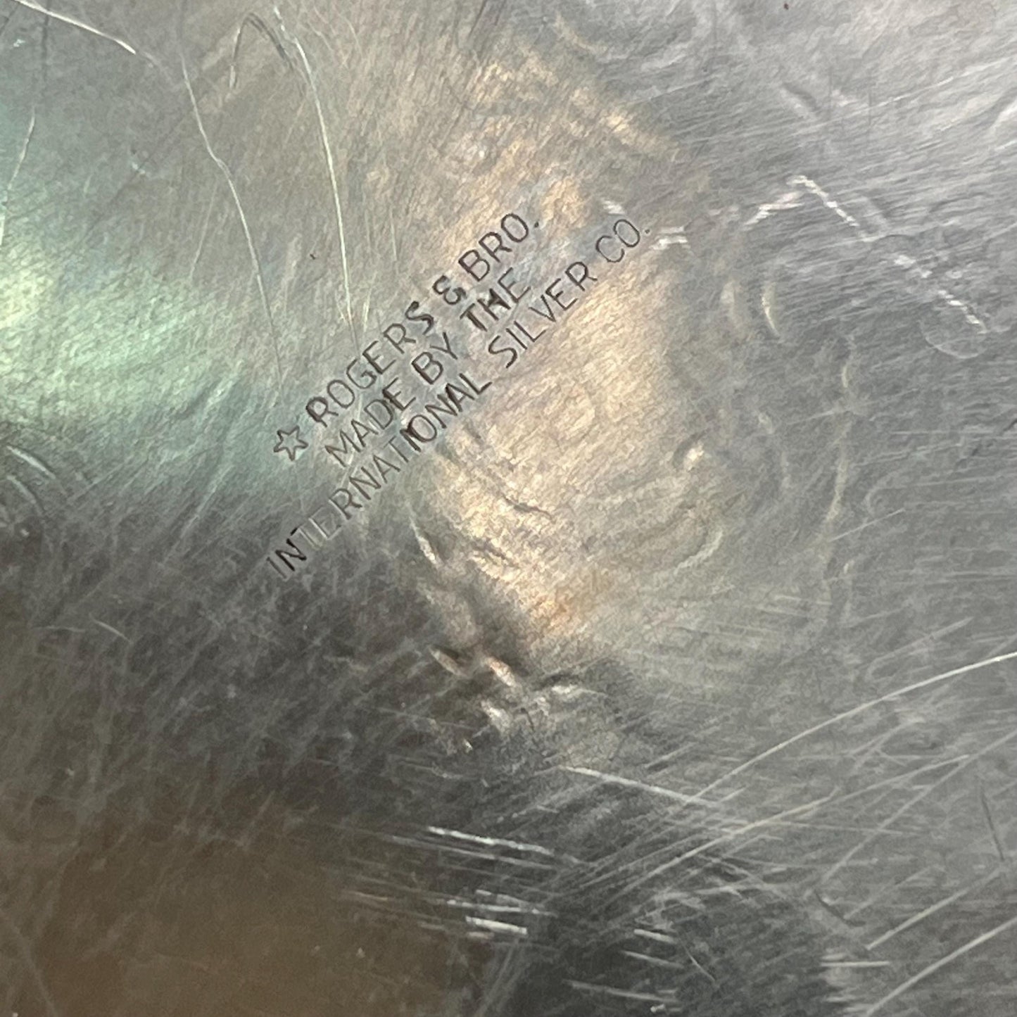 Vintage Rogers & Bro Made By The International Silver Co Round Silverplated Handled Serving Tray