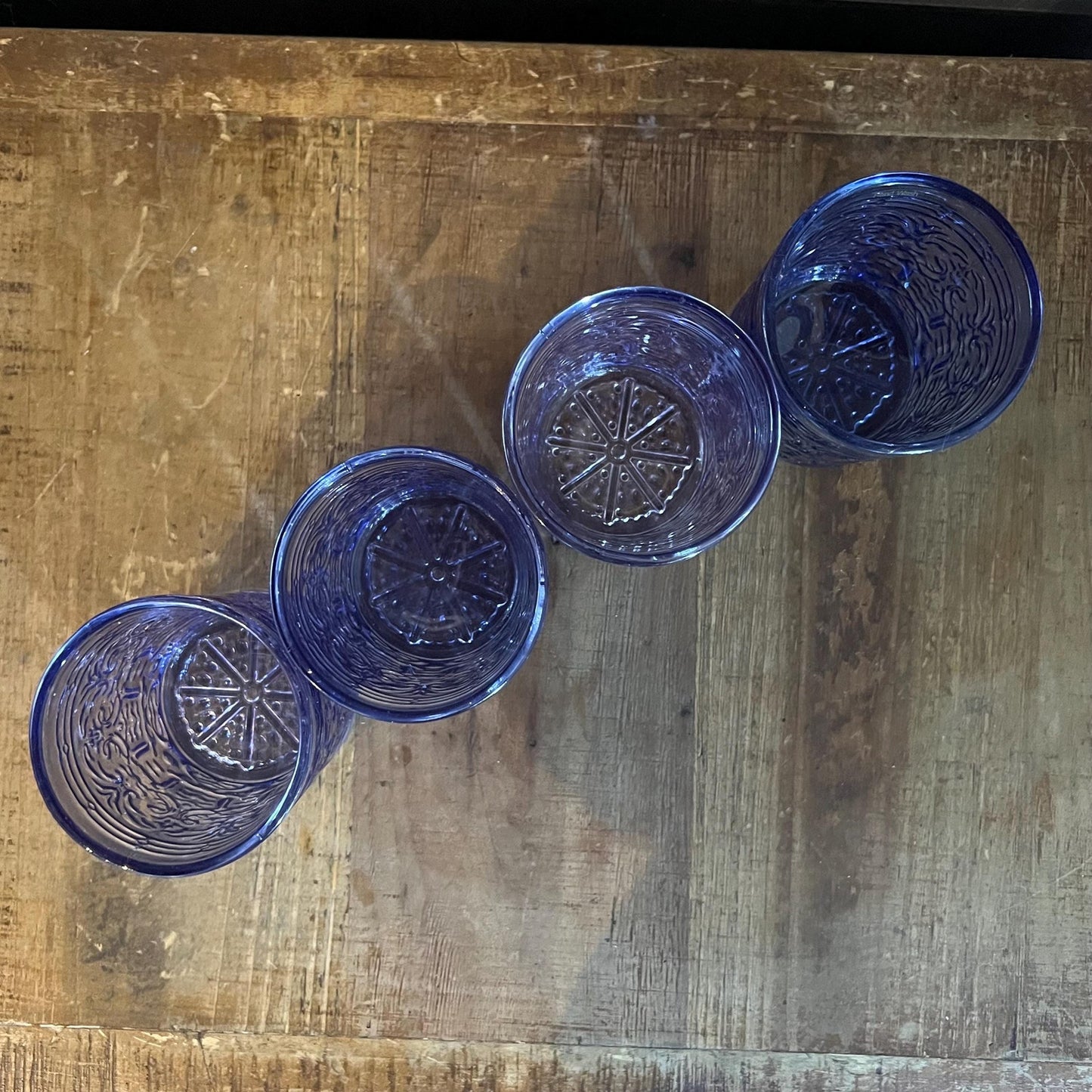 Godinger Blue Jax Double Old Fashioned Glasses - Rocks Glasses - Lowball Tumblers - Set of 4