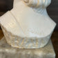 Vintage David Michelangelo Bust Greek Roman Sculpture on Marble Pedestal by G. Carusi