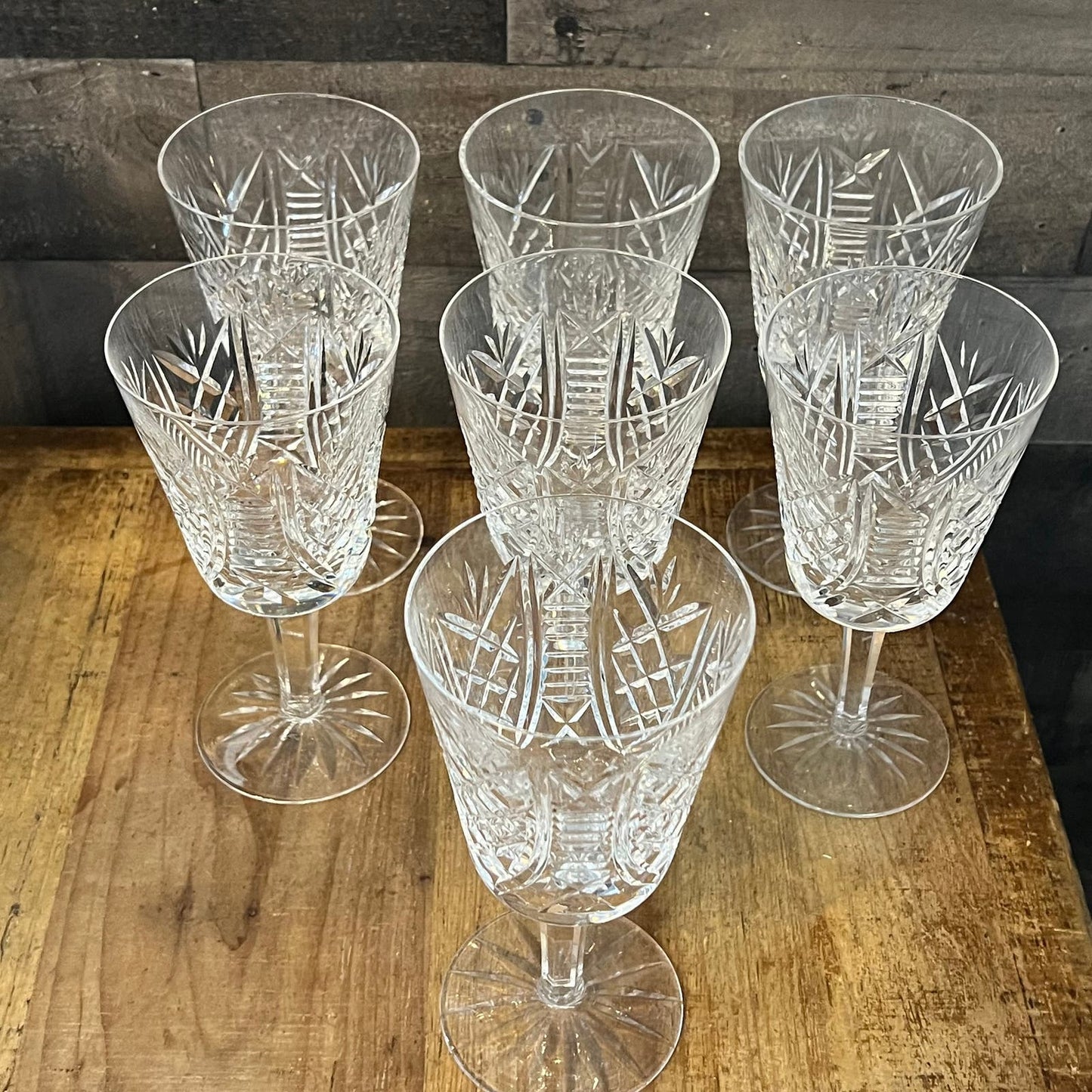 Waterford Crystal Clare Cut Water Goblets - Set of 7