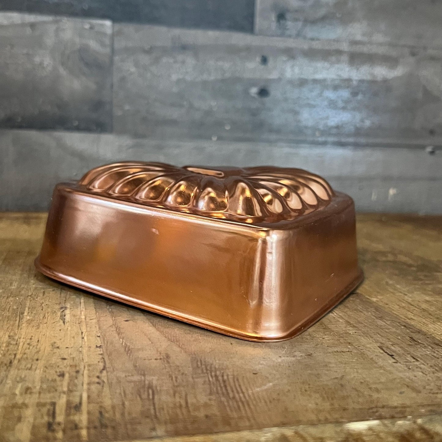 Vintage Copper Tone Heart Shaped Jello Mold