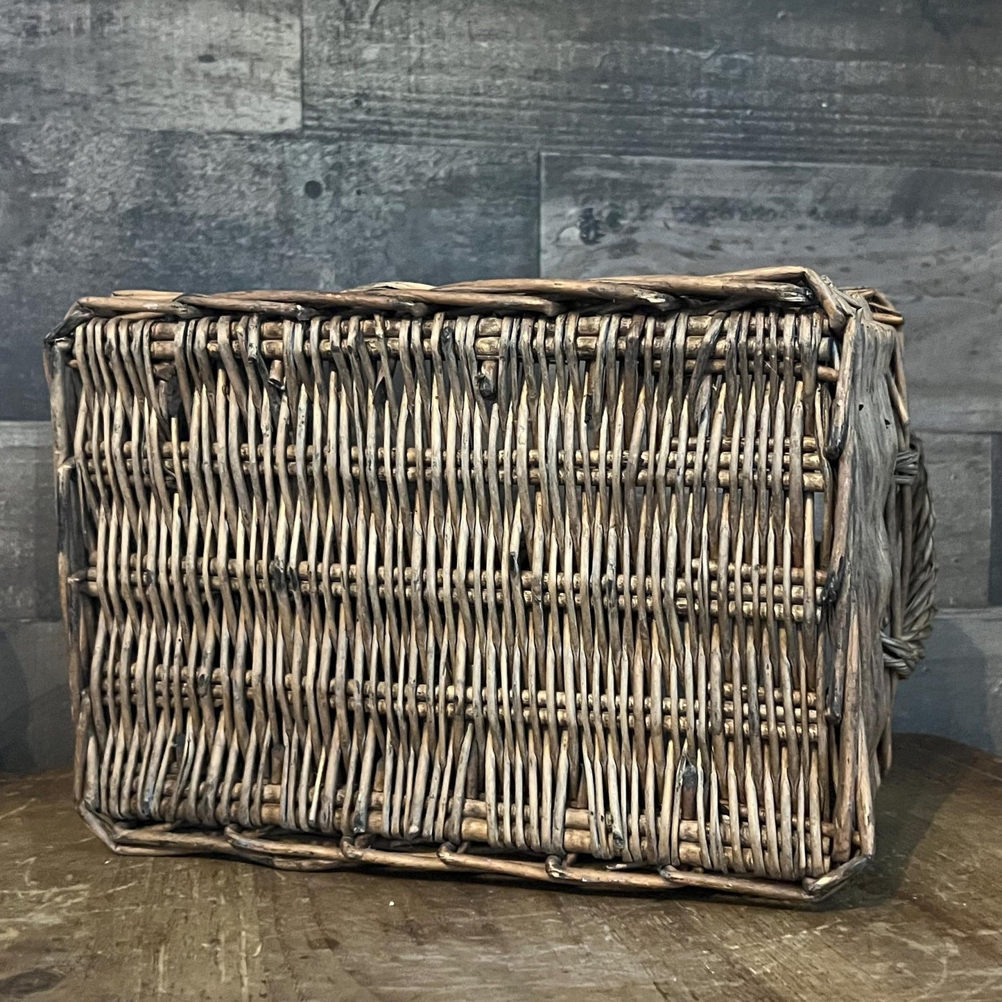 Woven Wicker Double Handle 4 Compartment Basket - Utensil Caddy - Picnic Caddy