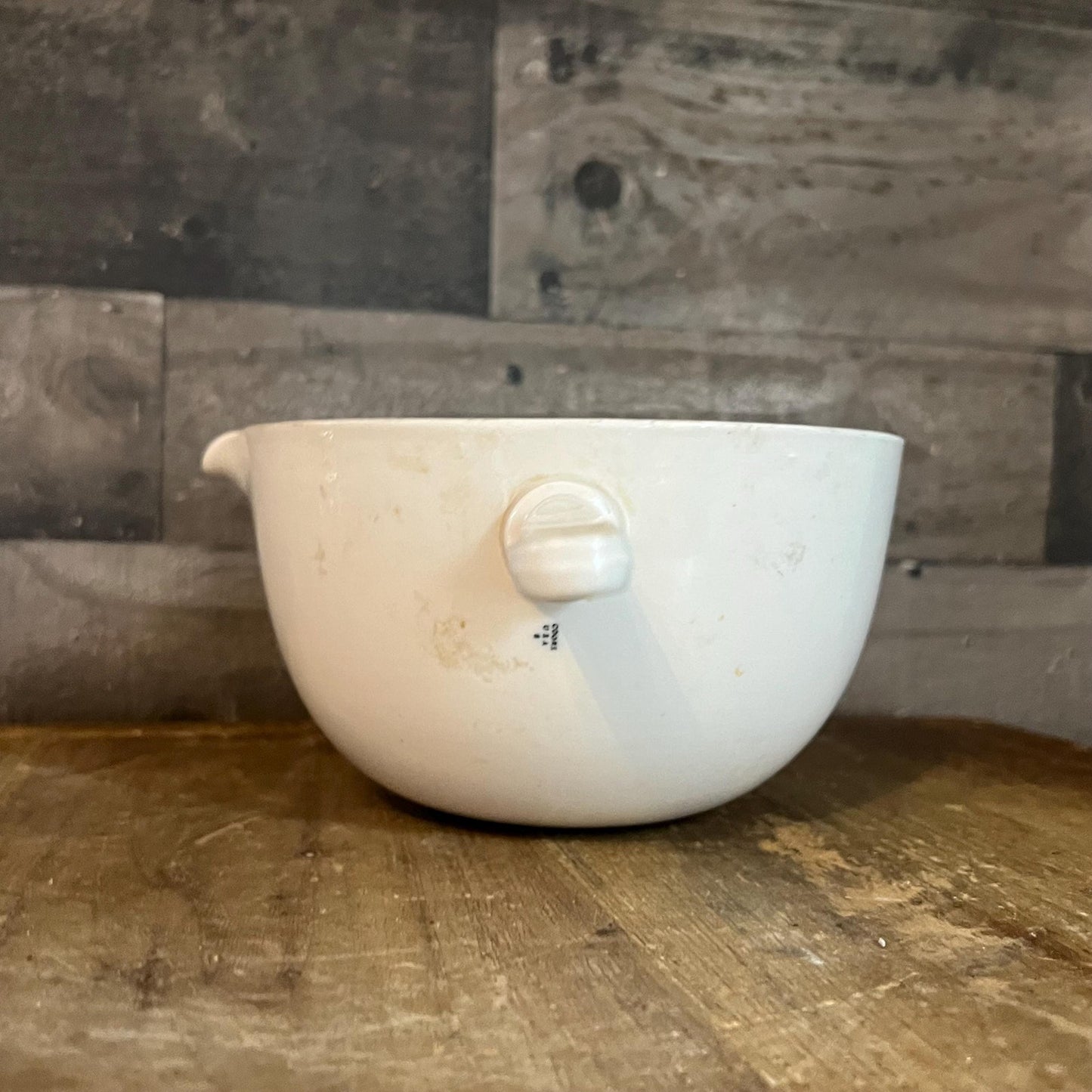 Vintage Coors USA White Porcelain Handled Bowl with Spout
