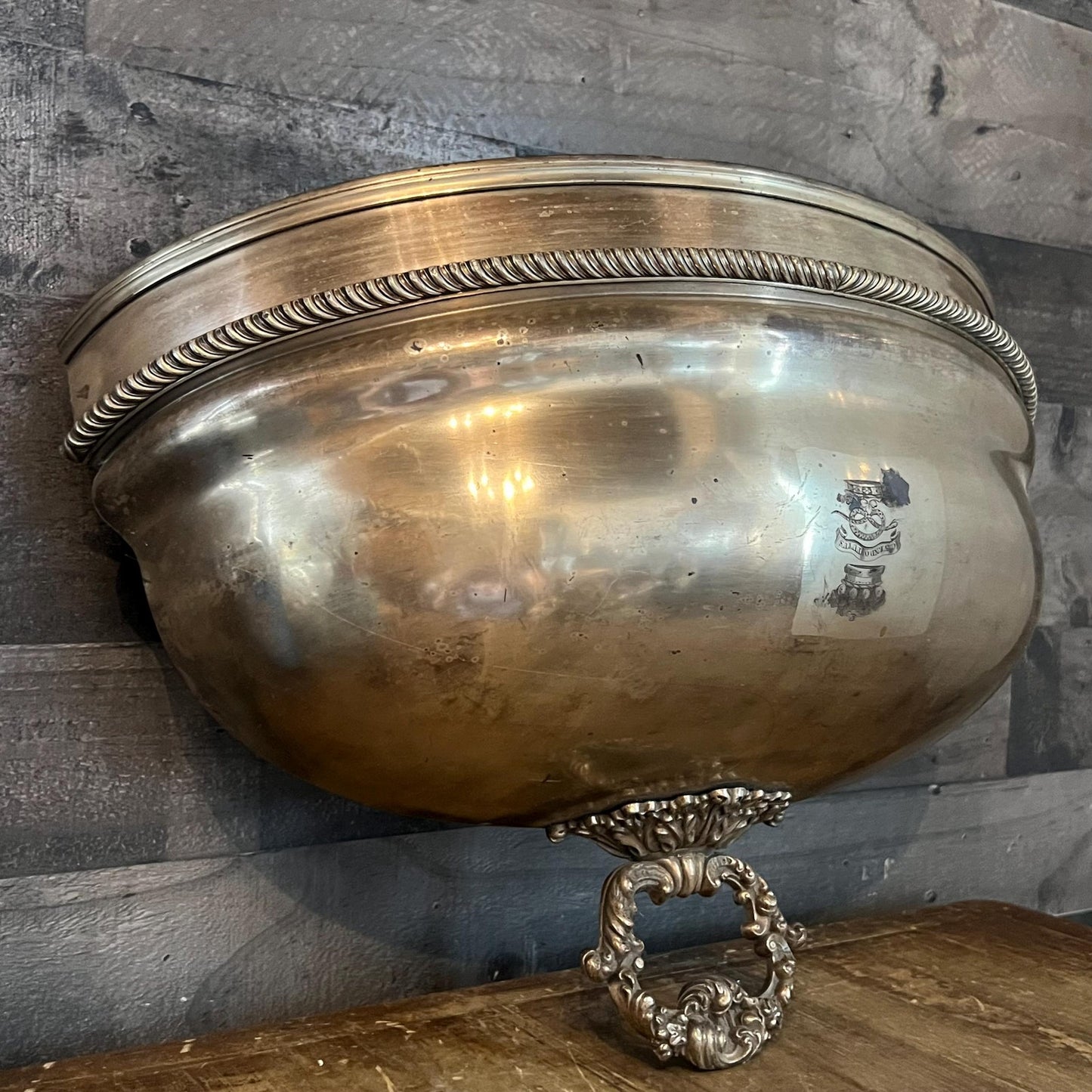 Large Vintage Metal Wall Pocket Planter