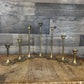 Vintage Set of 7 Brass Graduating Tiered Candlestick Holders