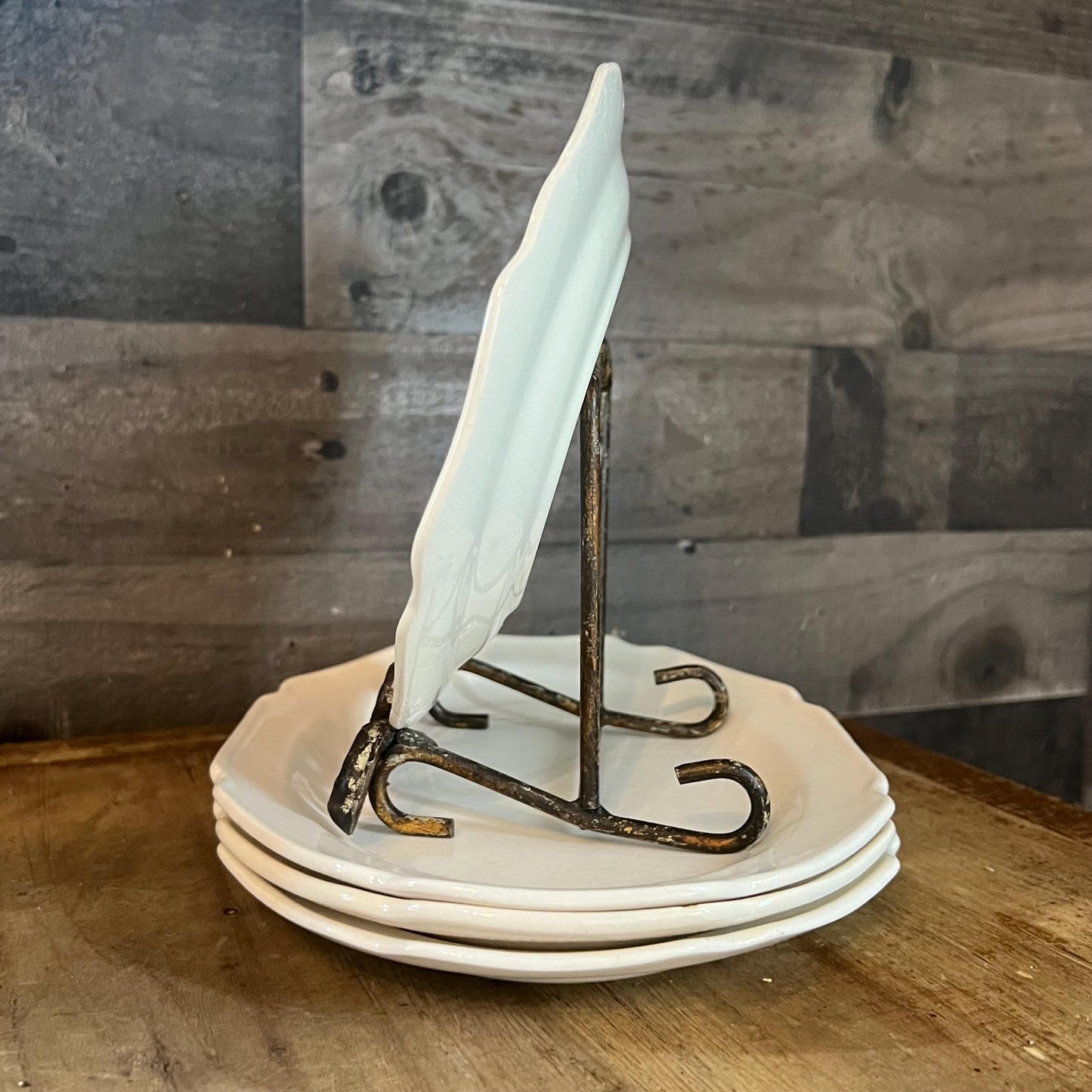 Vintage White Oval Plates - Set of 4