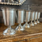 Vintage Pewter Short Stem Goblets - Set of 6