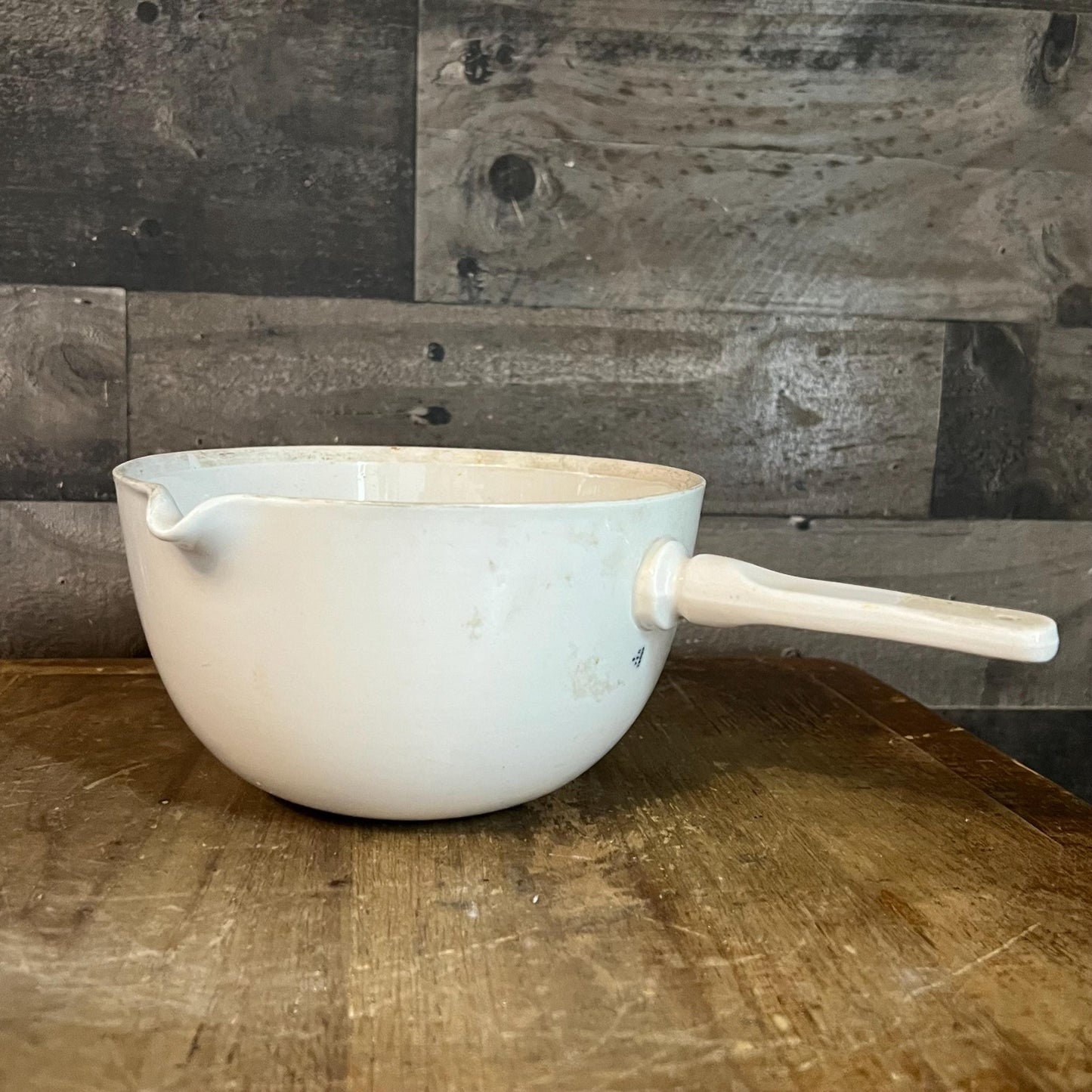 Vintage Coors USA White Porcelain Handled Bowl with Spout