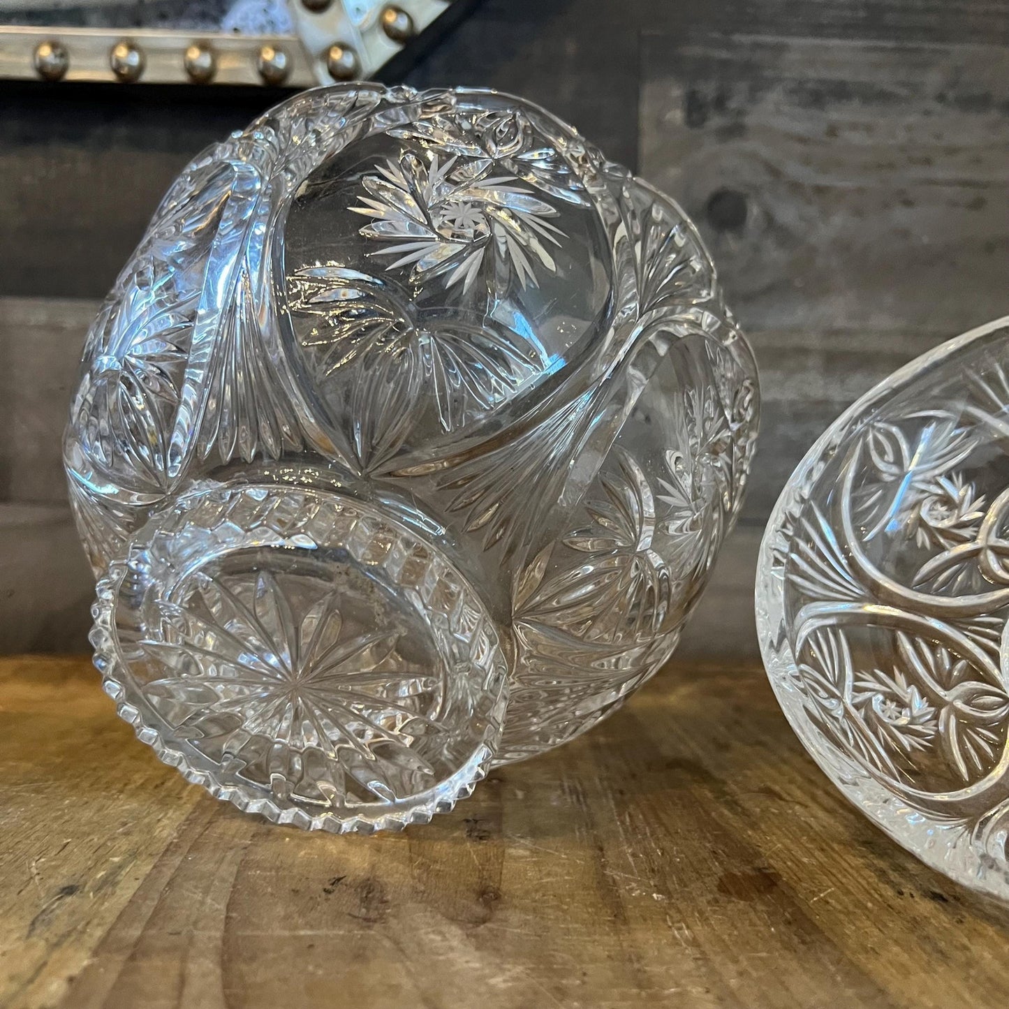 Vintage Large Lidded Crystal Dish