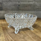 Crystal Scroll Footed Candy Dish - Trinket Dish - Key Dish - Soap Dish - Ring Dish