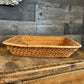 Square Woven Wicker Rattan Shallow Basket