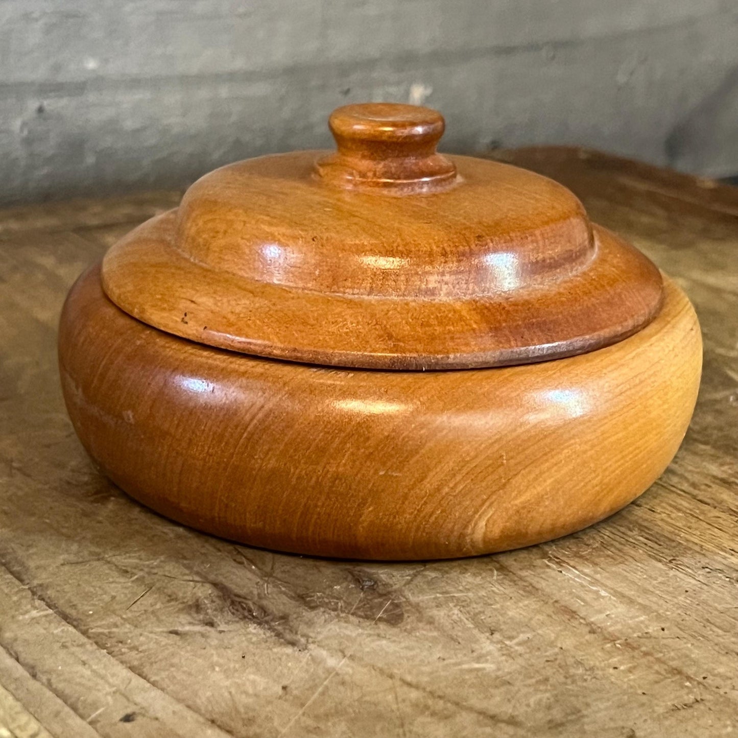 Vintage Wooden Lidded Dish