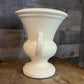 Vintage Creamy White Handled Trophy Urn Pottery Vase