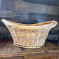 Vintage Woven Wicker Oval Handled Basket - Laundry Basket - Blanket Storage