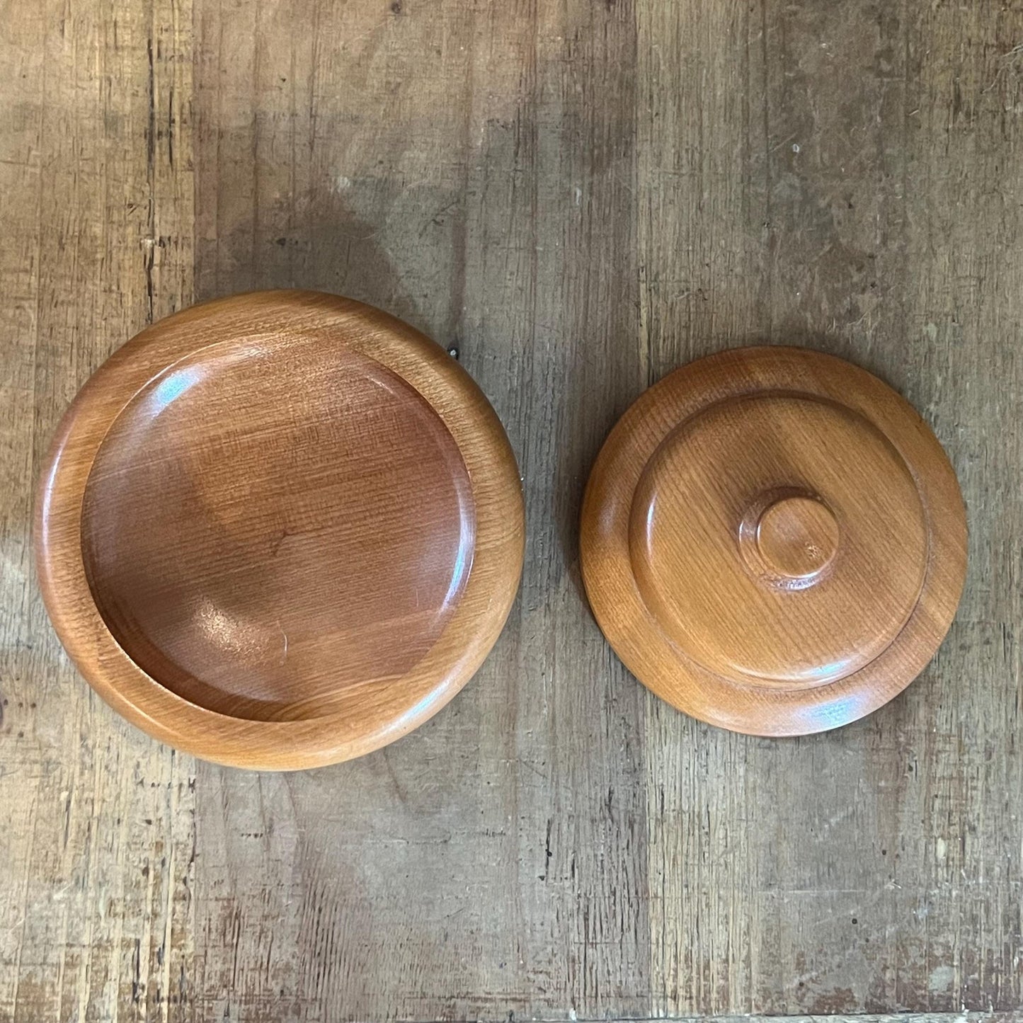 Vintage Wooden Lidded Dish
