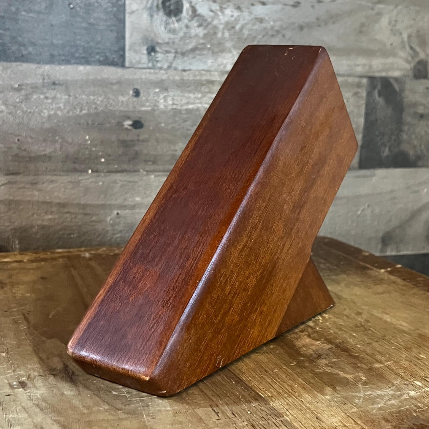 Vintage 4 Slot Wooden Knife Block without Knives