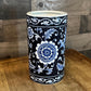 Pier 1 Imports Cobalt Blue and Light Blue Glazed Floral Vase - Utensil Storage - Wood Spoon Organizer
