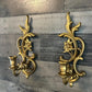Vintage Syroco Floral Gold Tone Candlestick Holders Wall Sconces - Pair