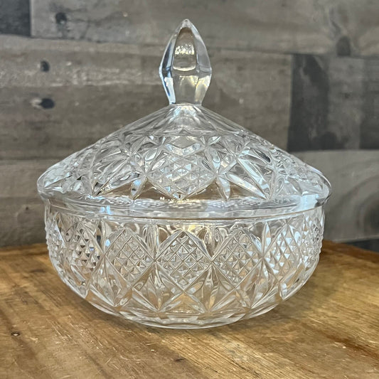 Vintage Crystal Lidded Candy Dish