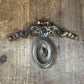 Antique French Solid Brass Medallion with Ribbon Design
