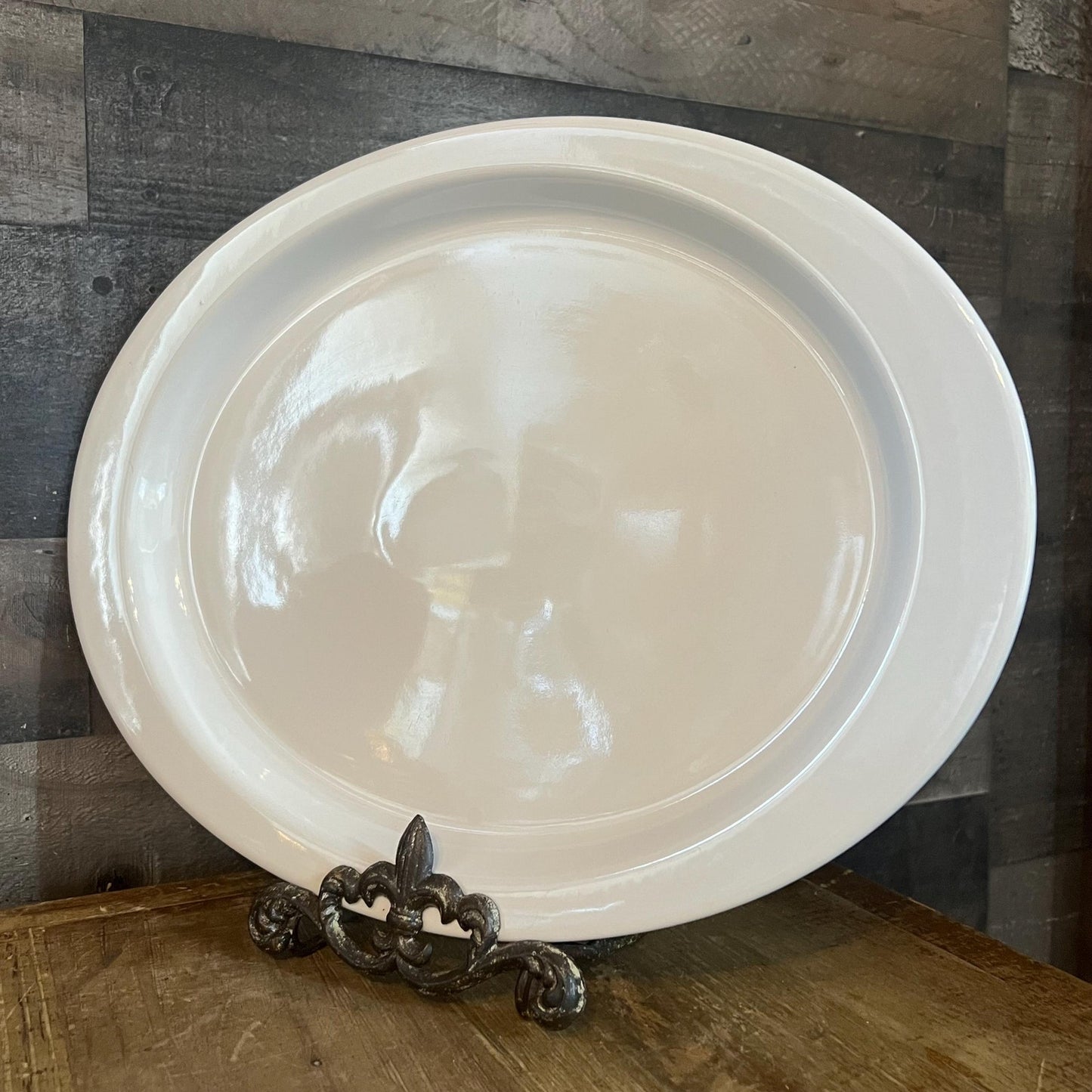 Vintage Hall Pottery White Oval Serving Tray Platter
