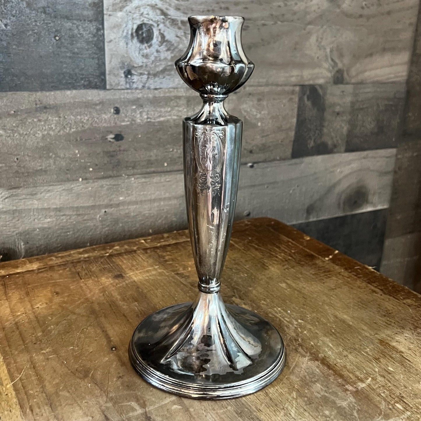Vintage Wallace Bros Silver Co Silverplated Candlestick Holder