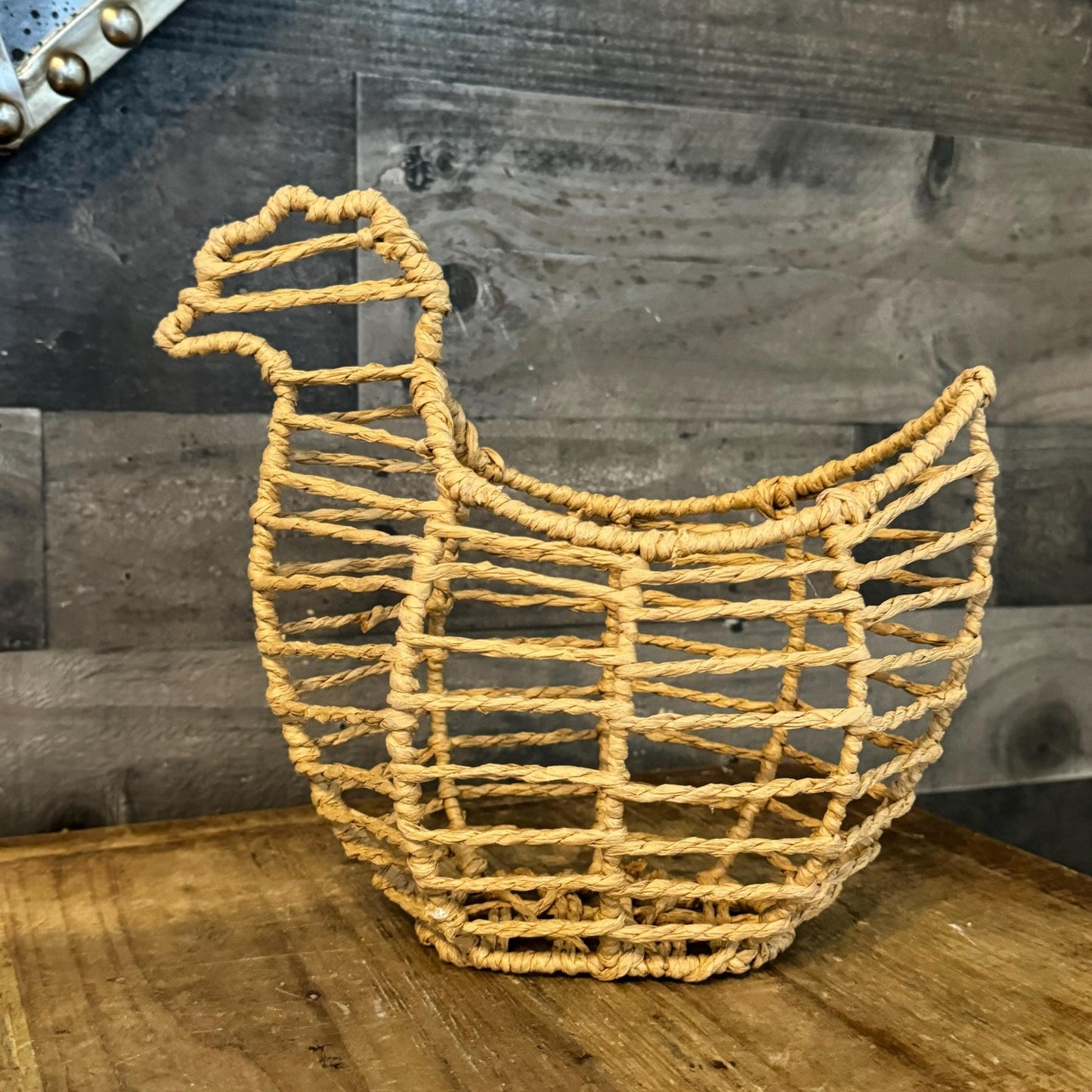 Woven Wicker Wrapped Chicken Basket