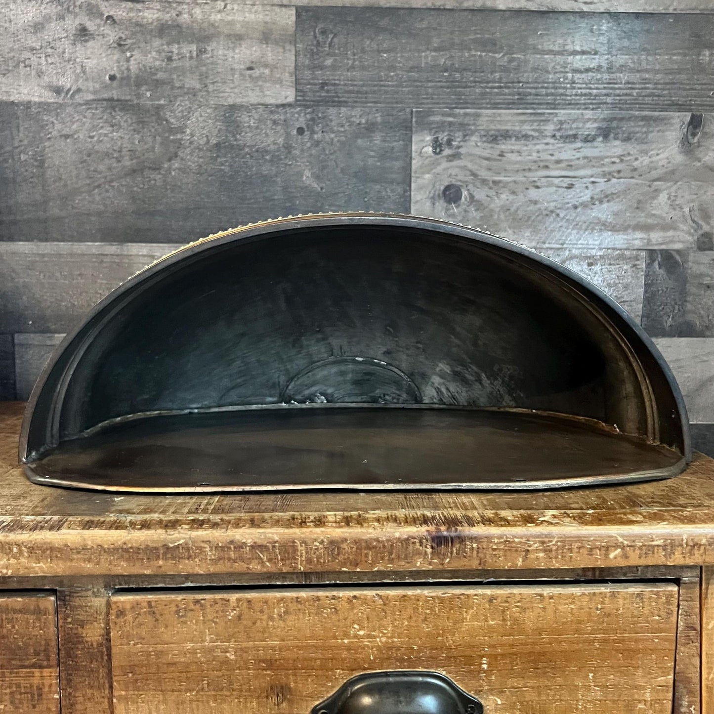 Large Vintage Metal Wall Pocket Planter