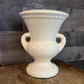 Vintage Creamy White Handled Trophy Urn Pottery Vase
