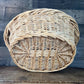 Vintage Woven Wicker Oval Handled Basket - Laundry Basket - Blanket Storage